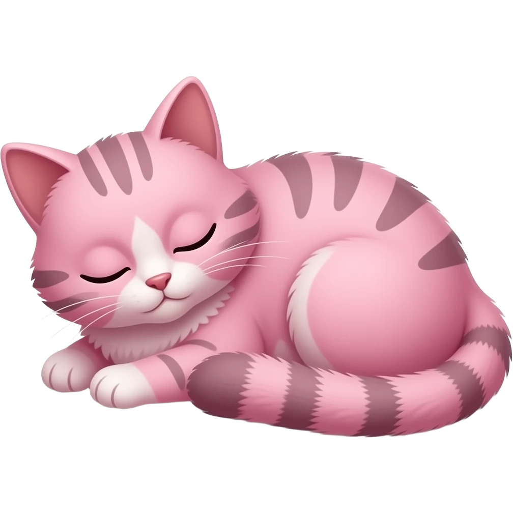 A pink cat sleeping emoji