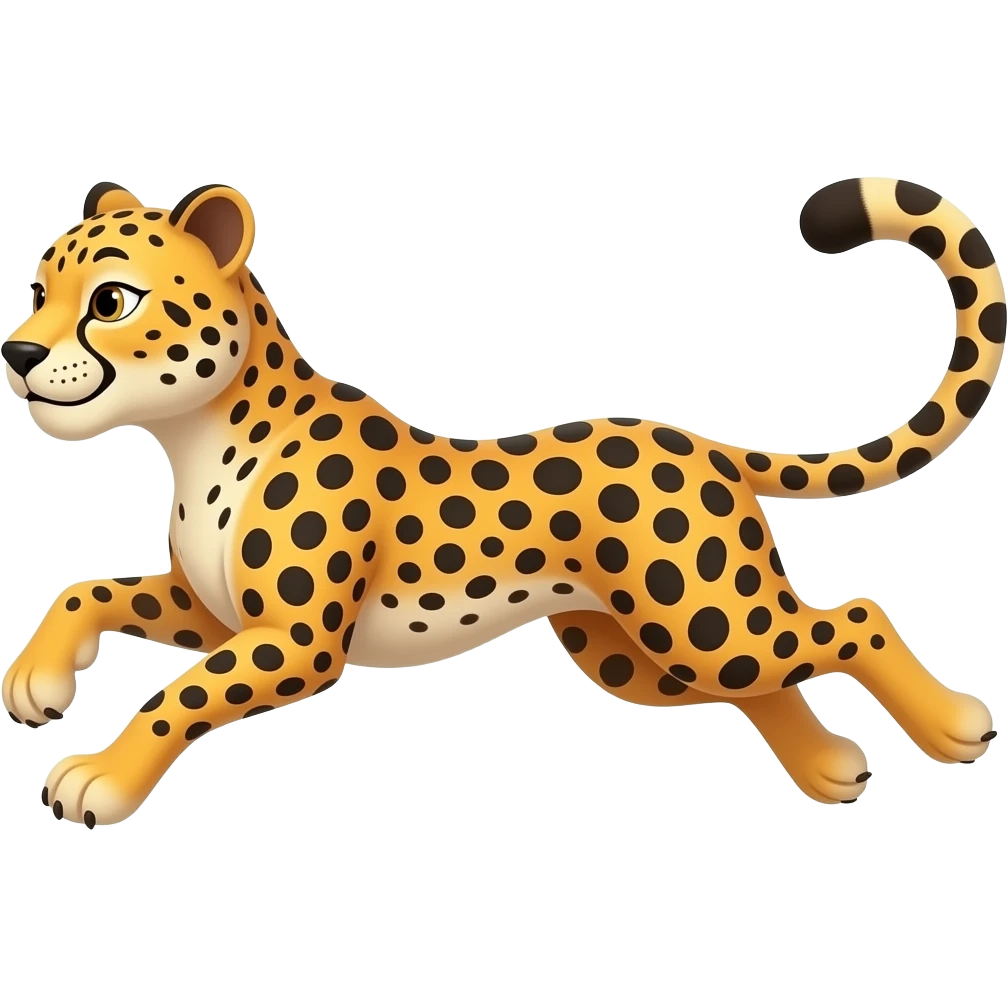Cartoon cheetah running emoji