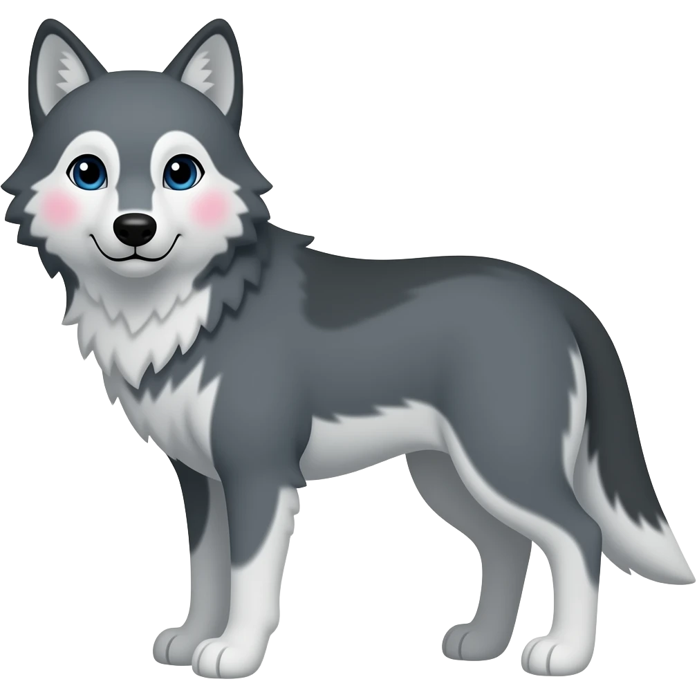 Wolf blushing emoji