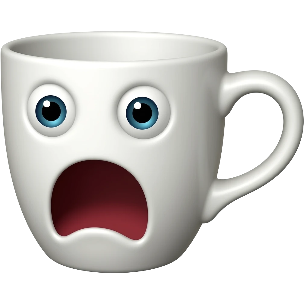 screaming porcelain cup emoji