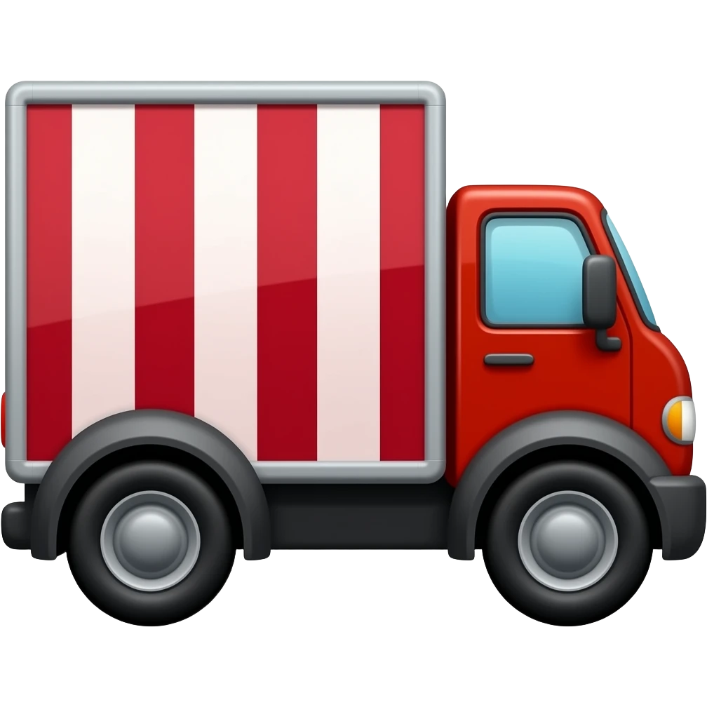 Red horizontal delivery truck emoji