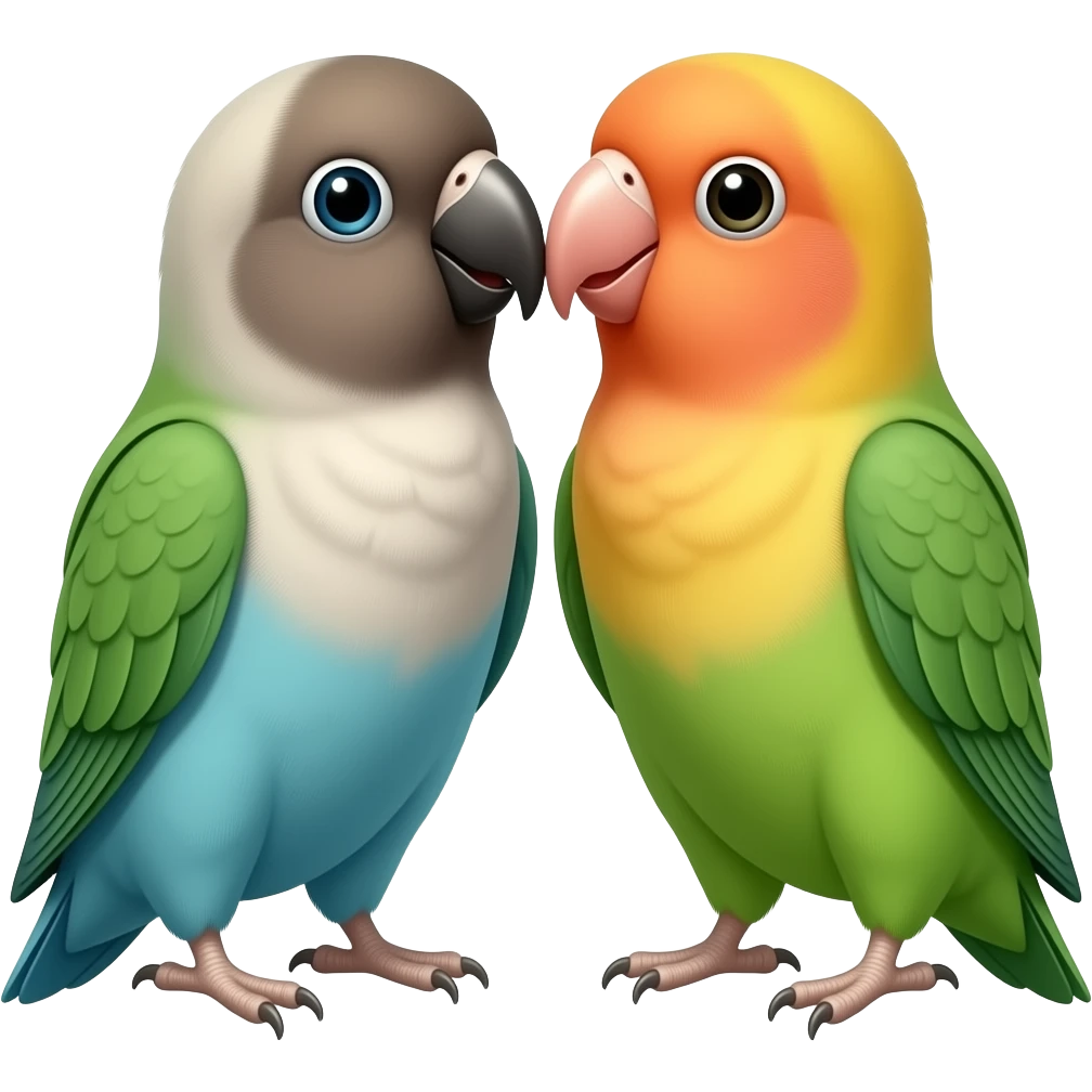 2 love birds kiss together emoji