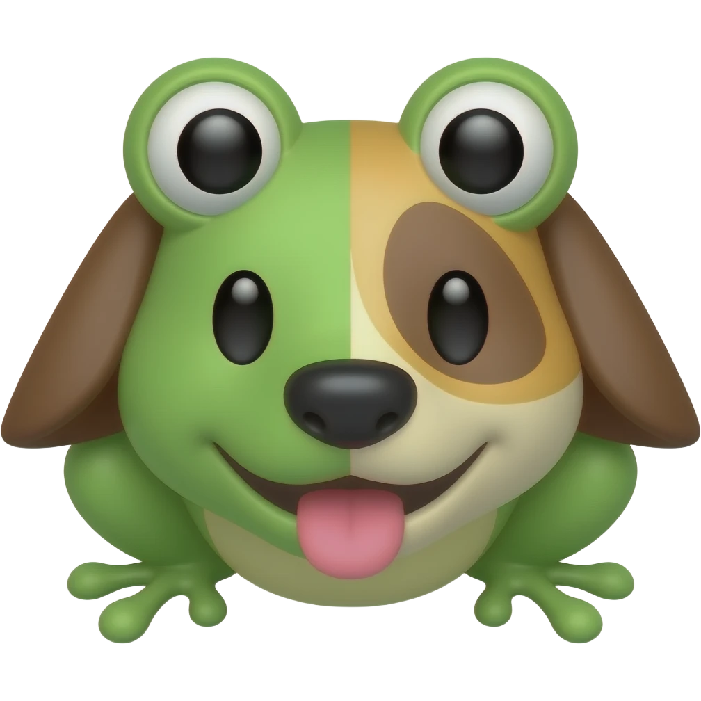 An icon that combines a frog and a dog. emoji