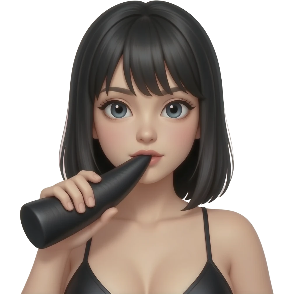 young futanari hentai hot nude, showing her big black cock, xxx, porn, nsfw emoji