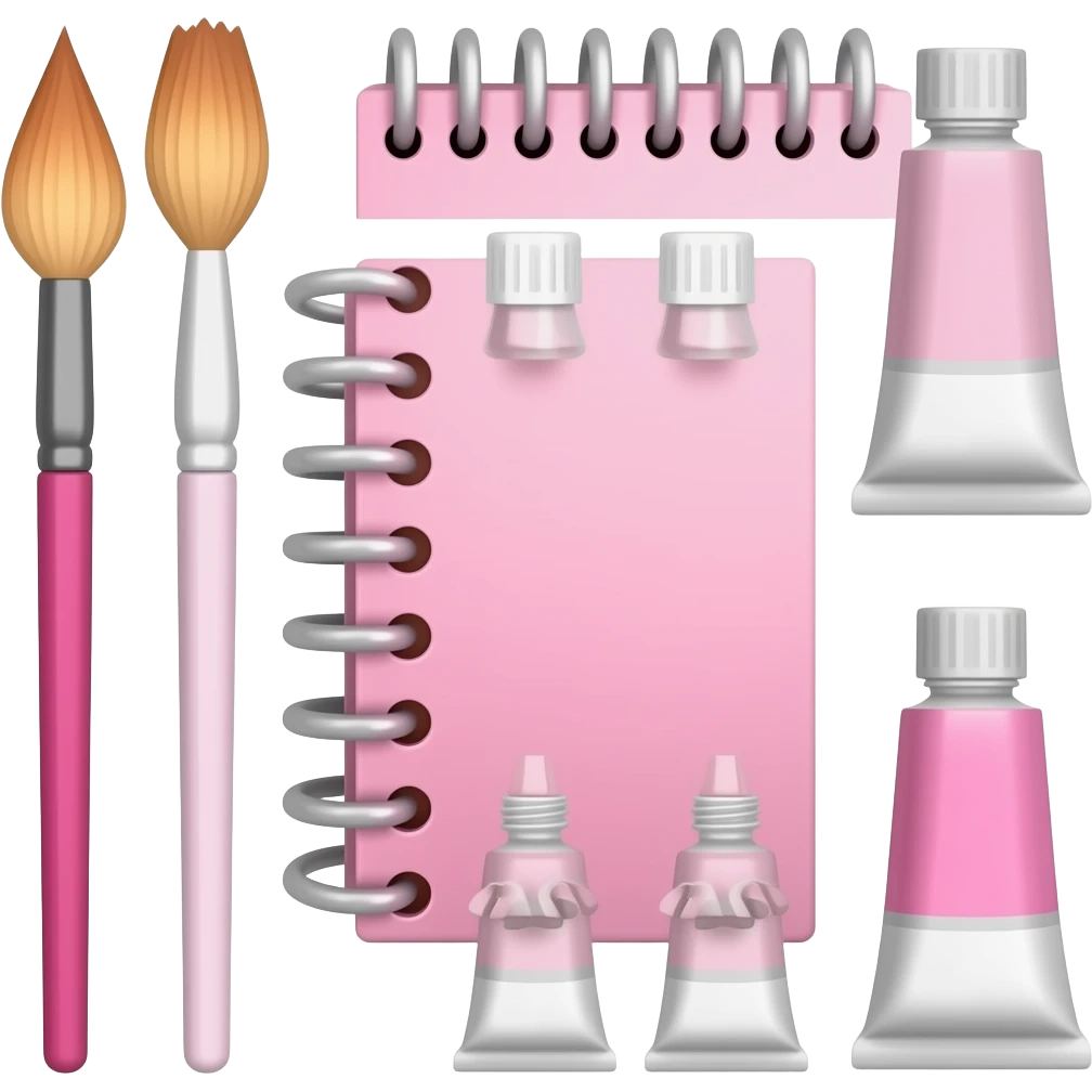 Pink art materials emoji