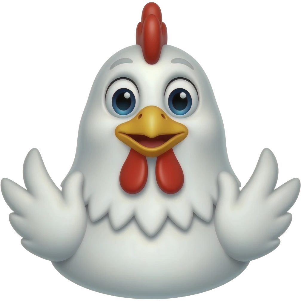 white chicken hand puppet emoji