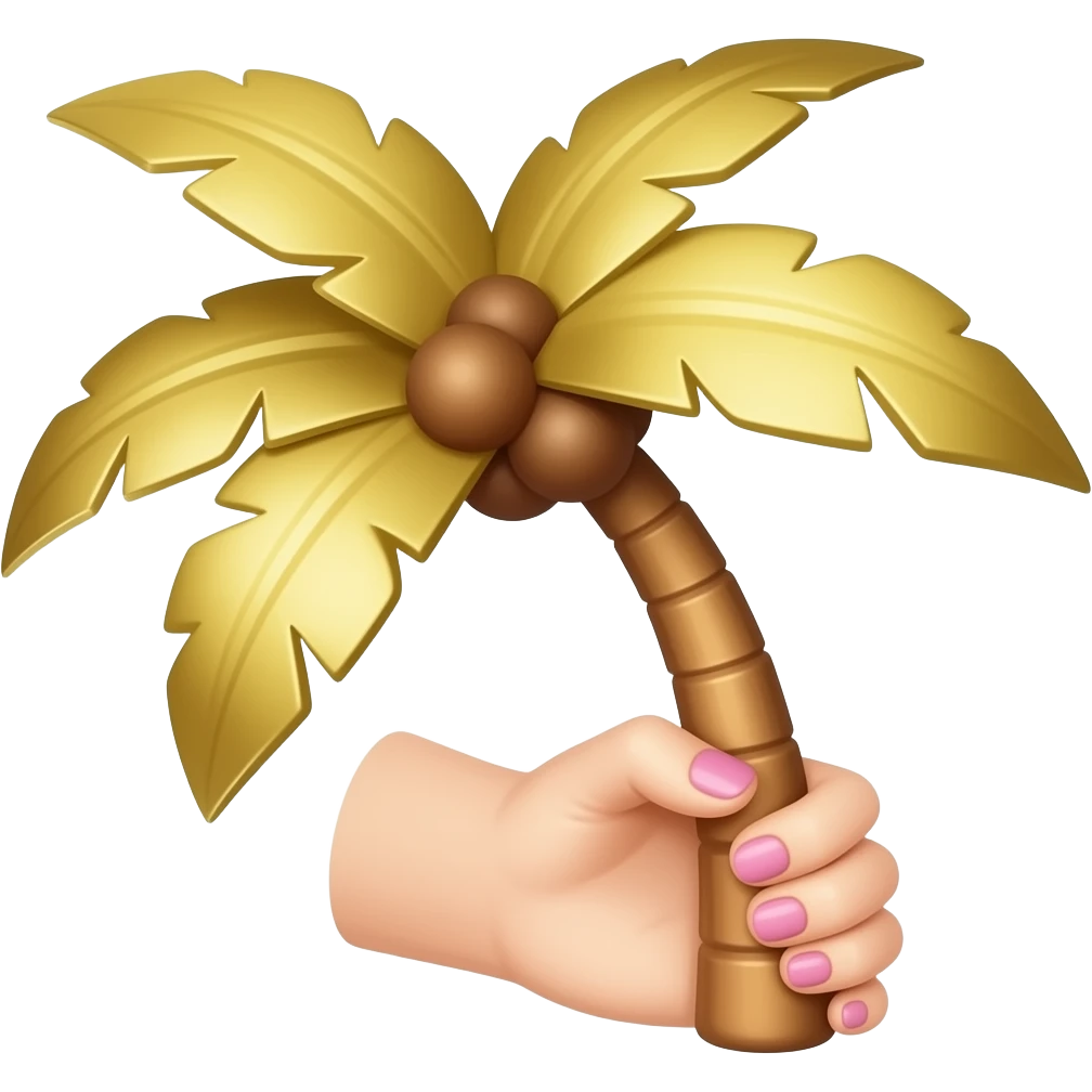 Кисть руки из золота с розовым маникюром emoji