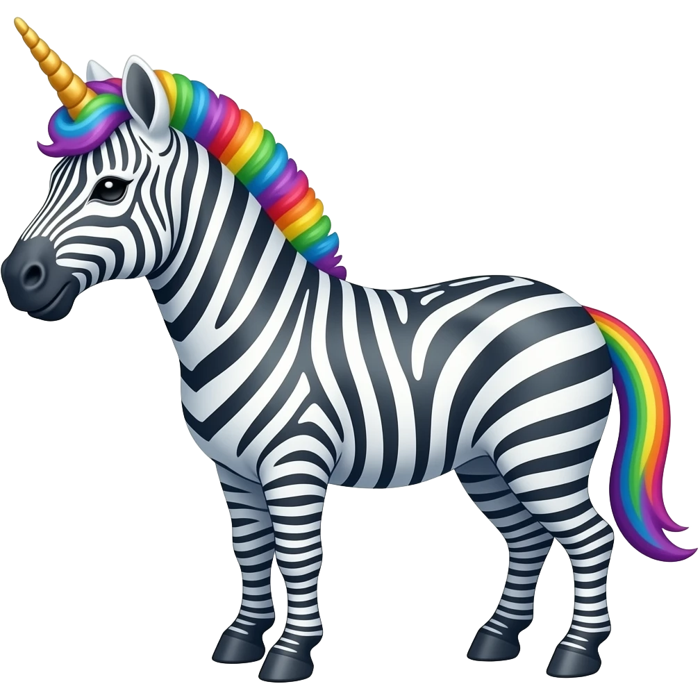 Rainbow zebra unicorn emoji