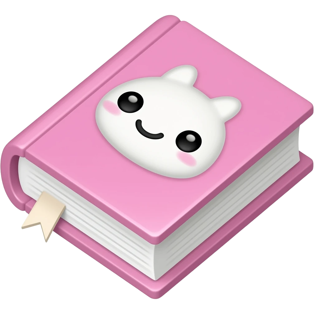 Livre rose pastel rose kawaii emoji