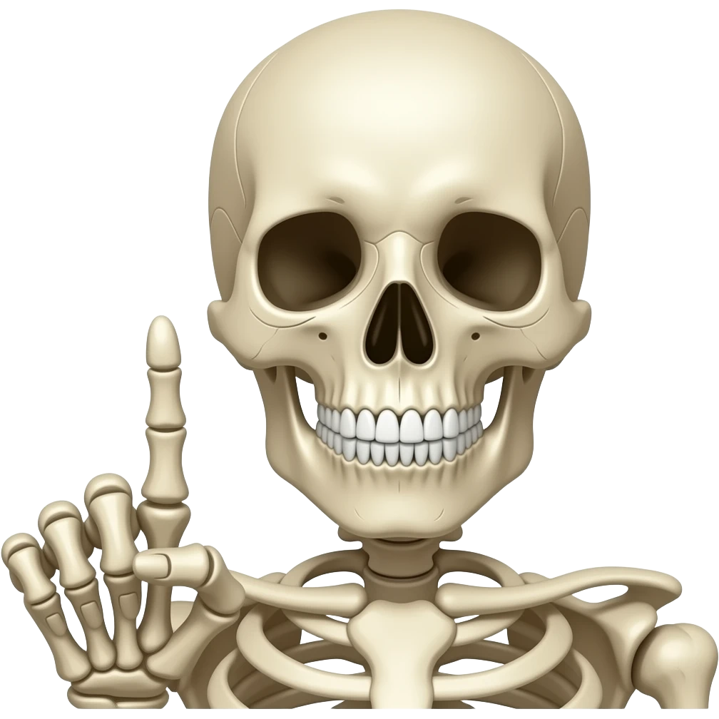 اسکلتی که انگشت اشاره رو بیاره جلوی لب emoji