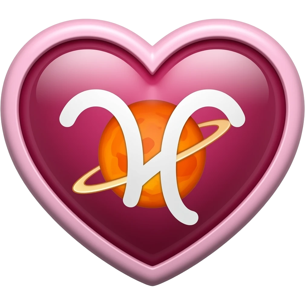 Aries heart with Mars emoji emoji