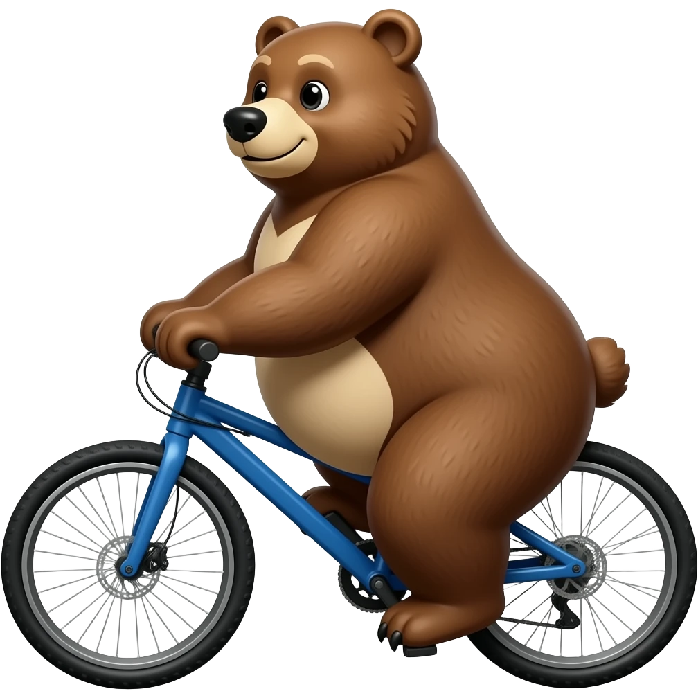 Full belly bear on a bike emoji