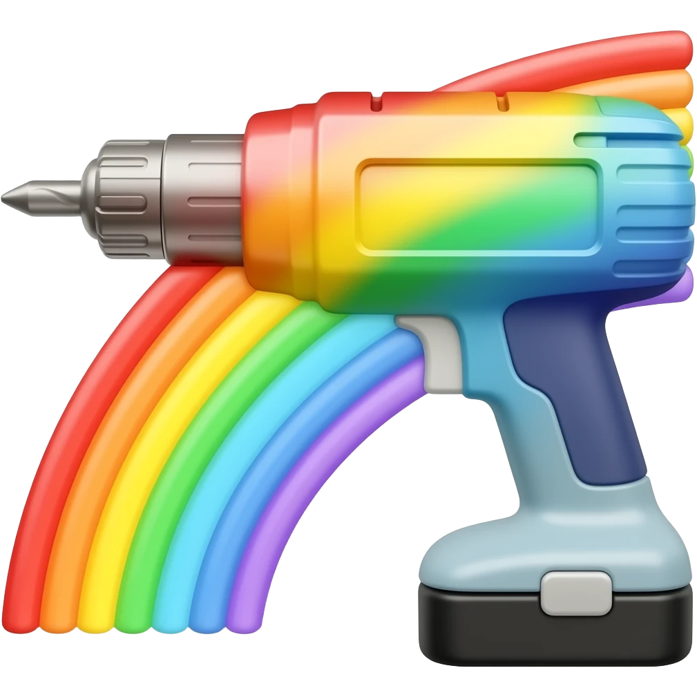 Rainbow drill emoji