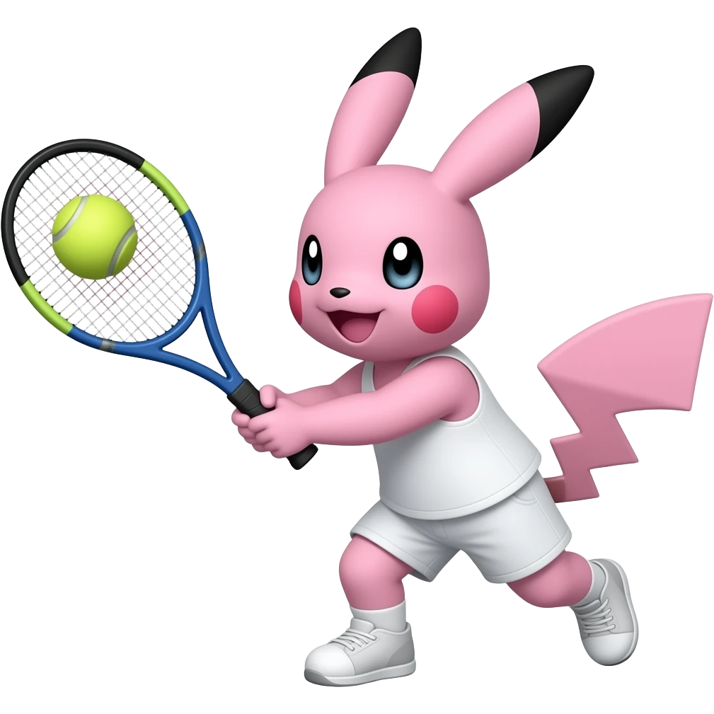 PINK POKEMON PLAYING TENNIS emoji