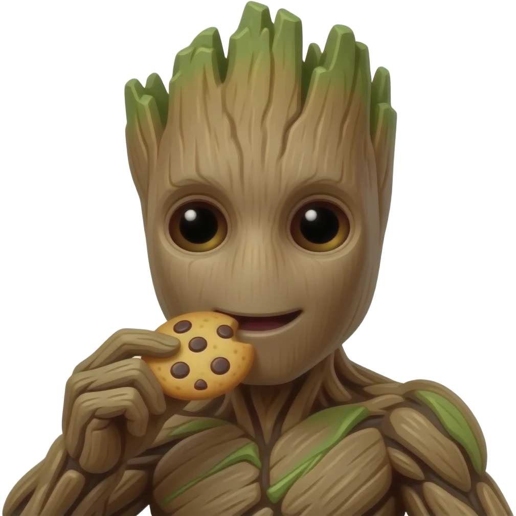 Groot eats cookie emoji
