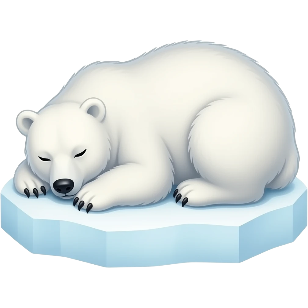 Create a polar bear hibernating peacefully emoji