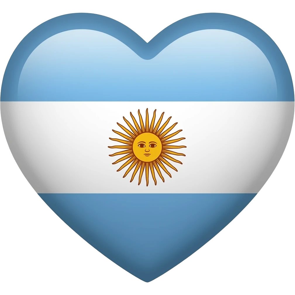 Corazón bandera de argentina emoji