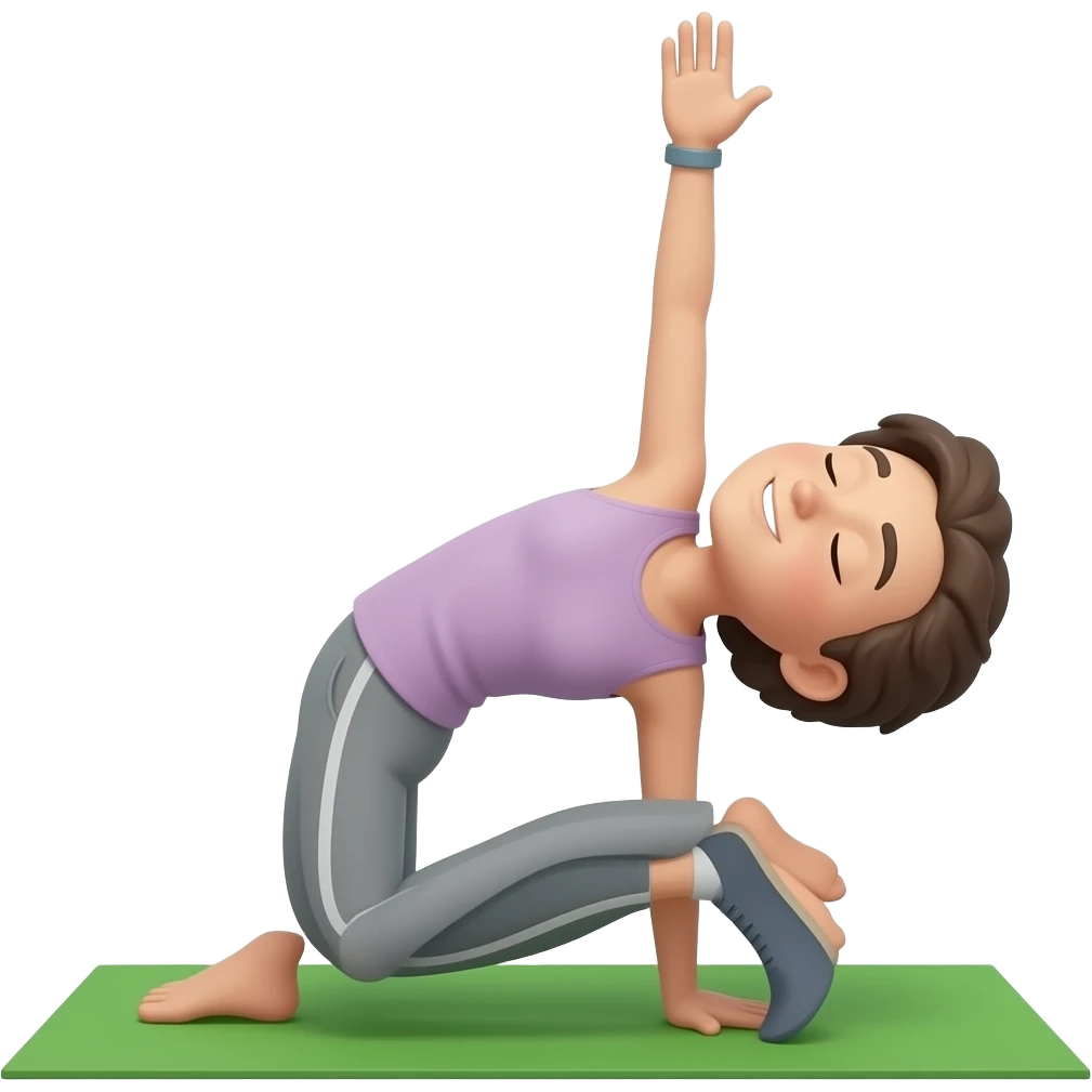 yoga with green cloth emoji
