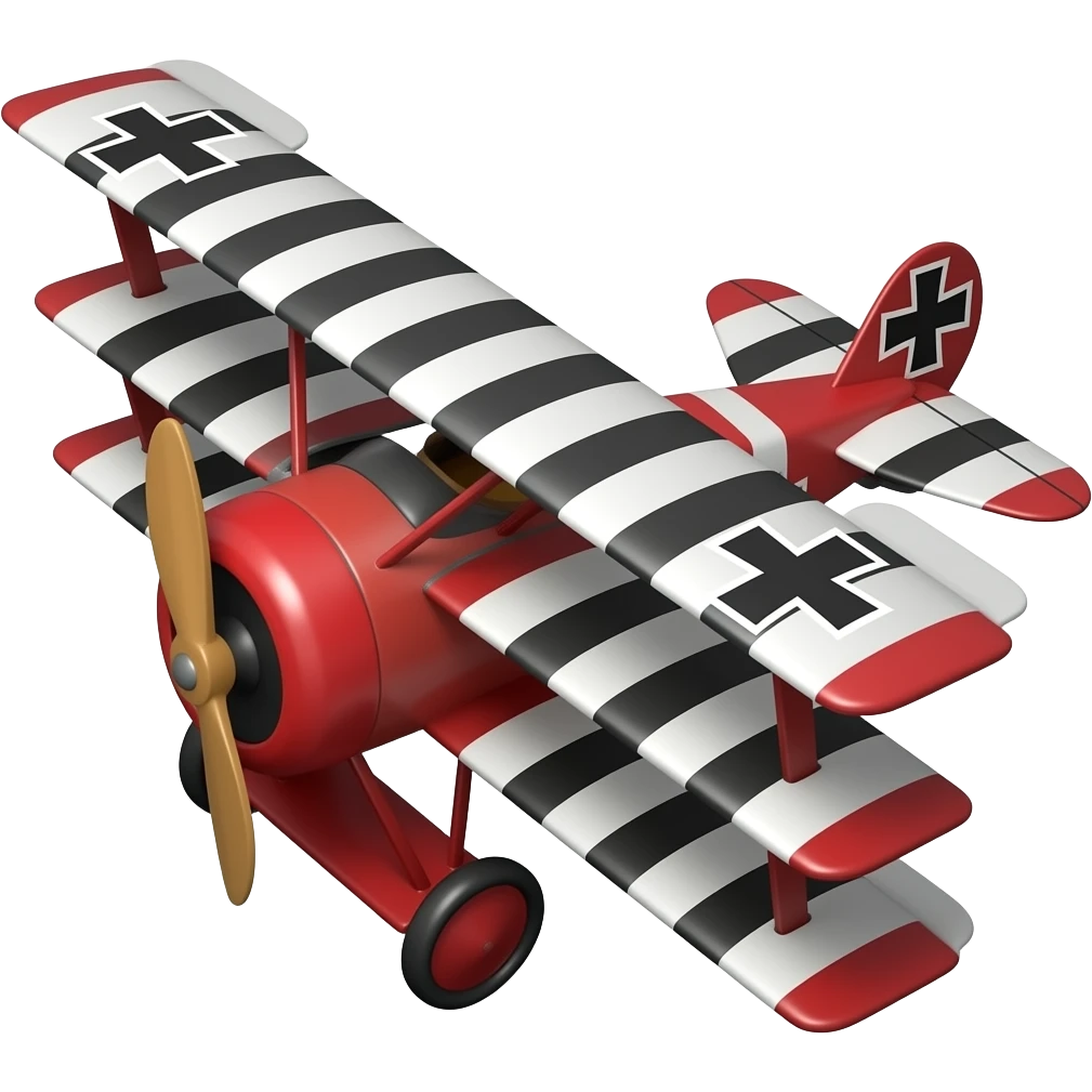 red baron triplane 3/4 angle emoji