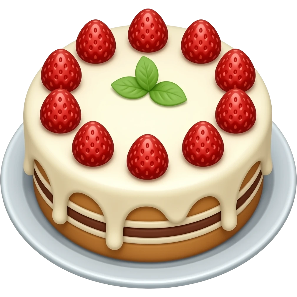 Top-down view of a cake emoji
