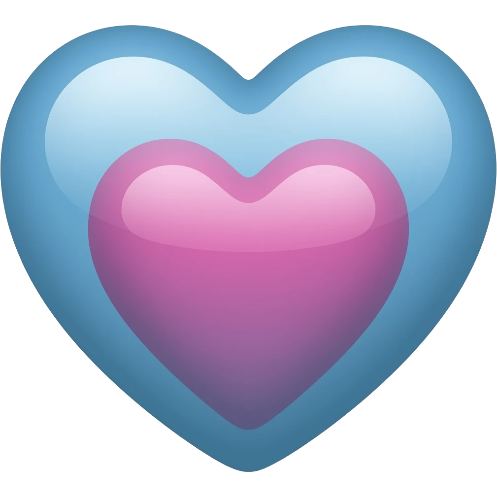 蓝粉色爱心 emoji