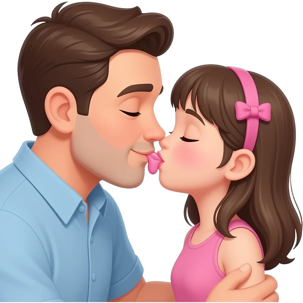 Father kissing his daughter pussy (vigina), lovely, cute emoji