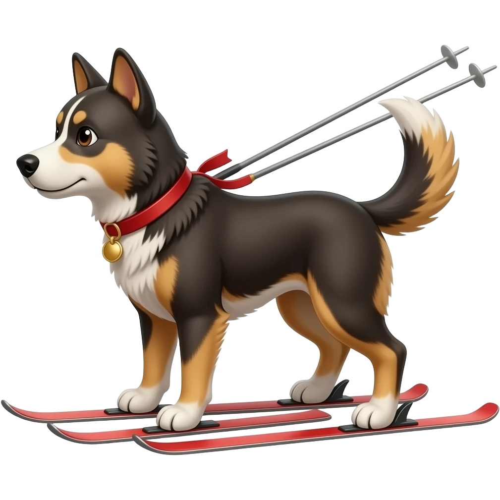 skiing dogs emoji