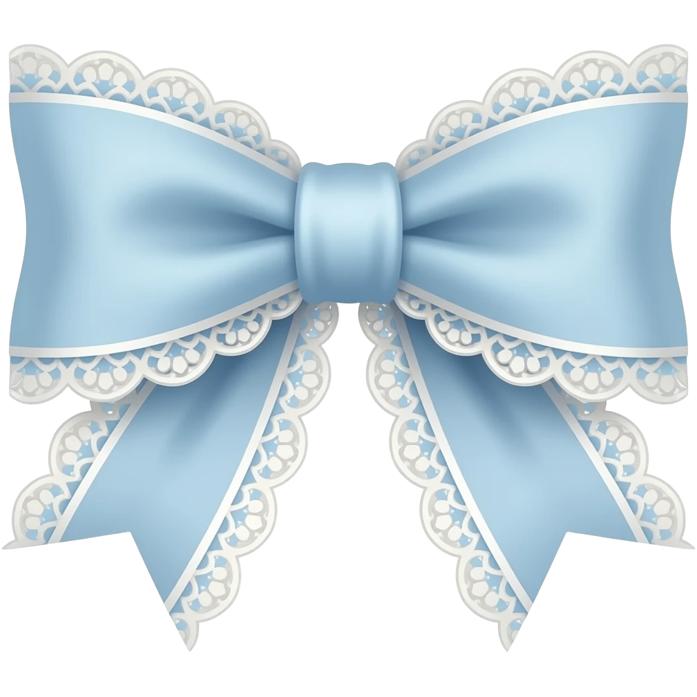 vintage rococo light blue bow with lace and frills emoji