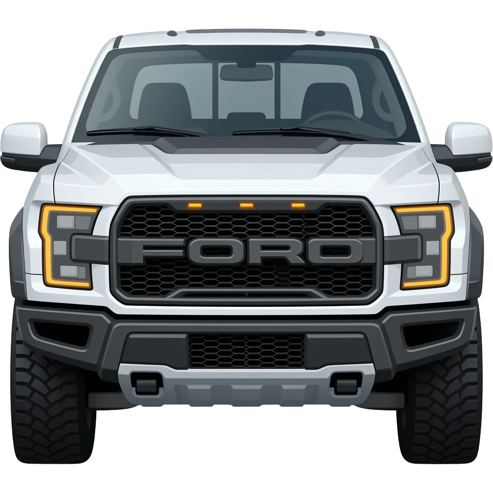 Create a white 2026 ford raptor 37 performance emoji