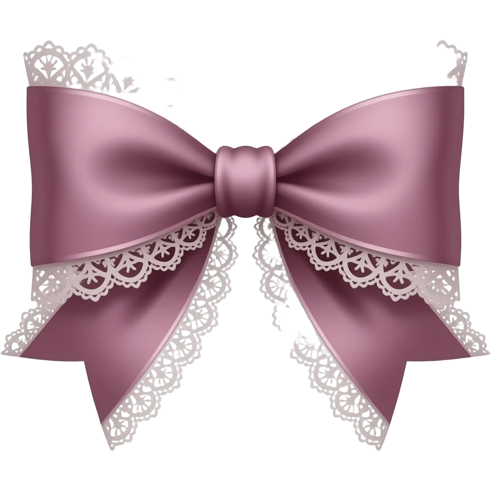 vintage rococo mauve bow with lace and frills emoji