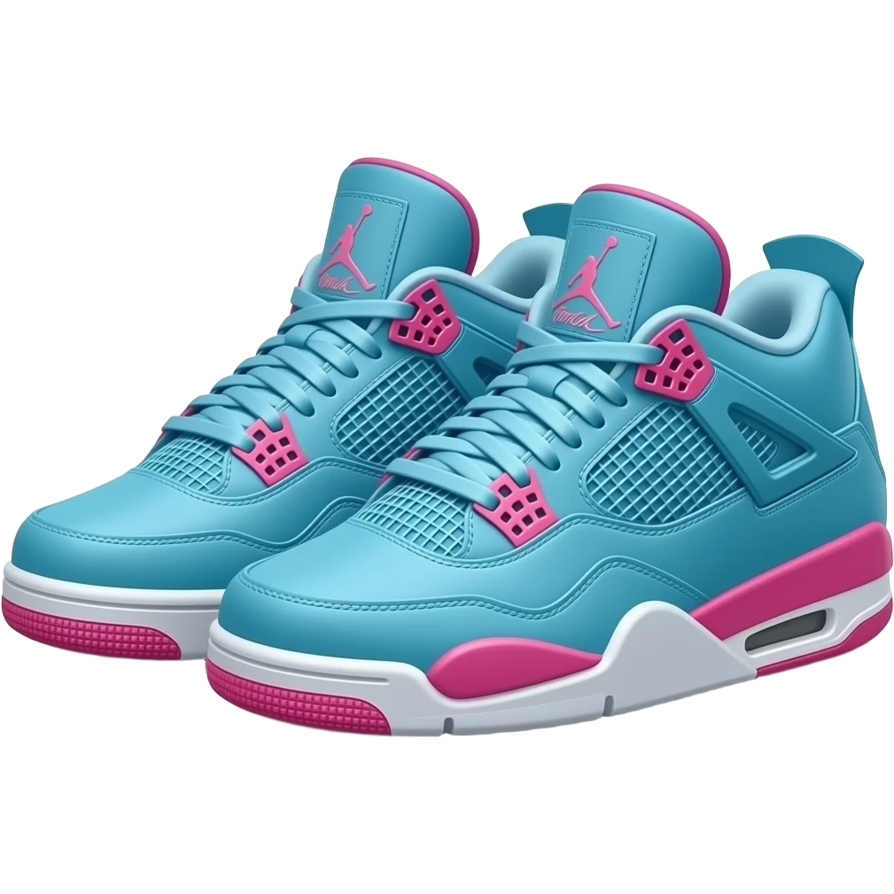 Make blue teal and pink Jordan 4’s fot a man emoji