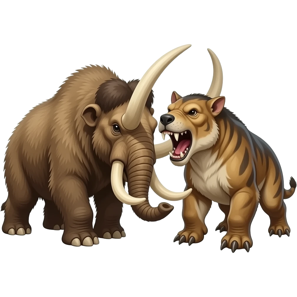 Mastodon vs smilodon battle emoji