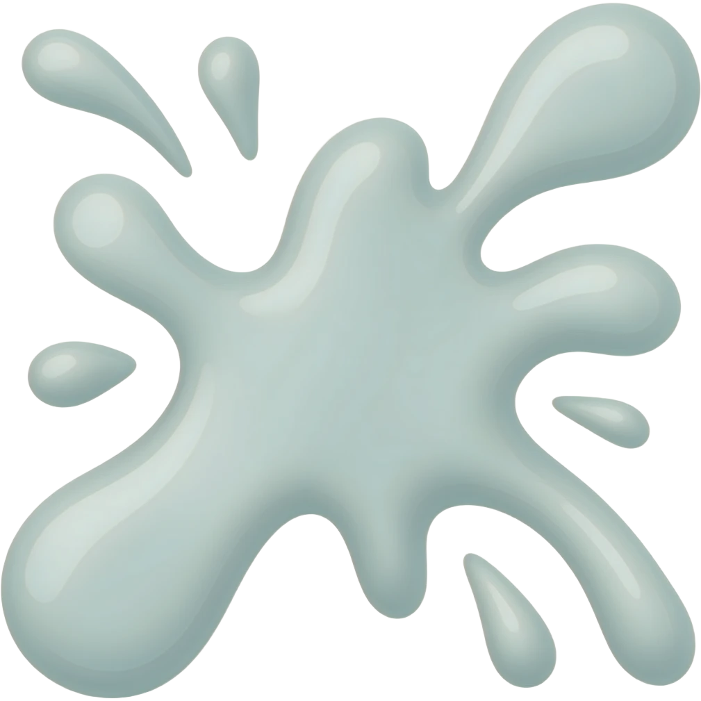 a beam of splat with drops of glossy transparent milky jelly emoji
