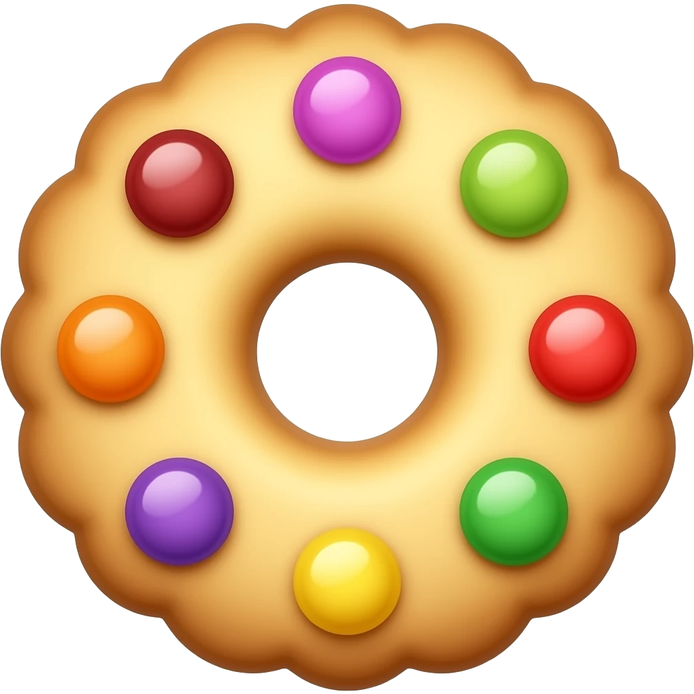 colorful cookie with candies emoji