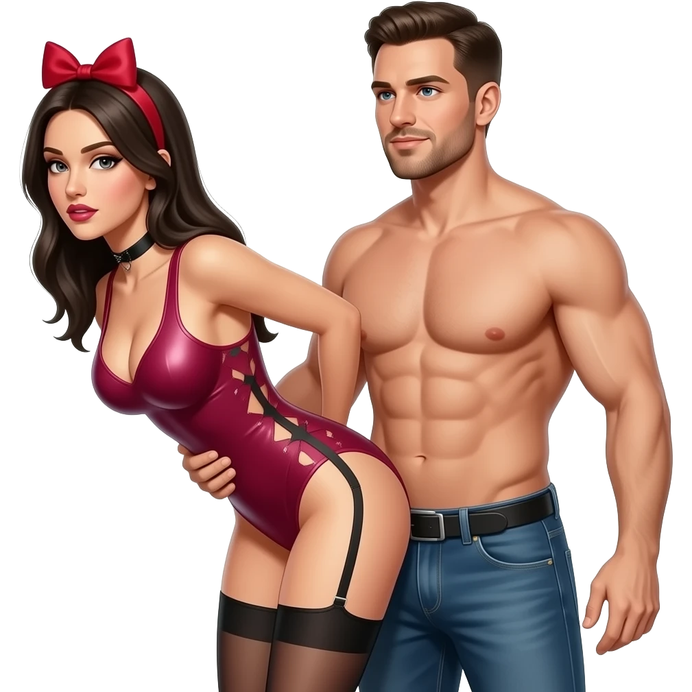 BDSM Woman getting fucked in the ass by a naked man emoji
