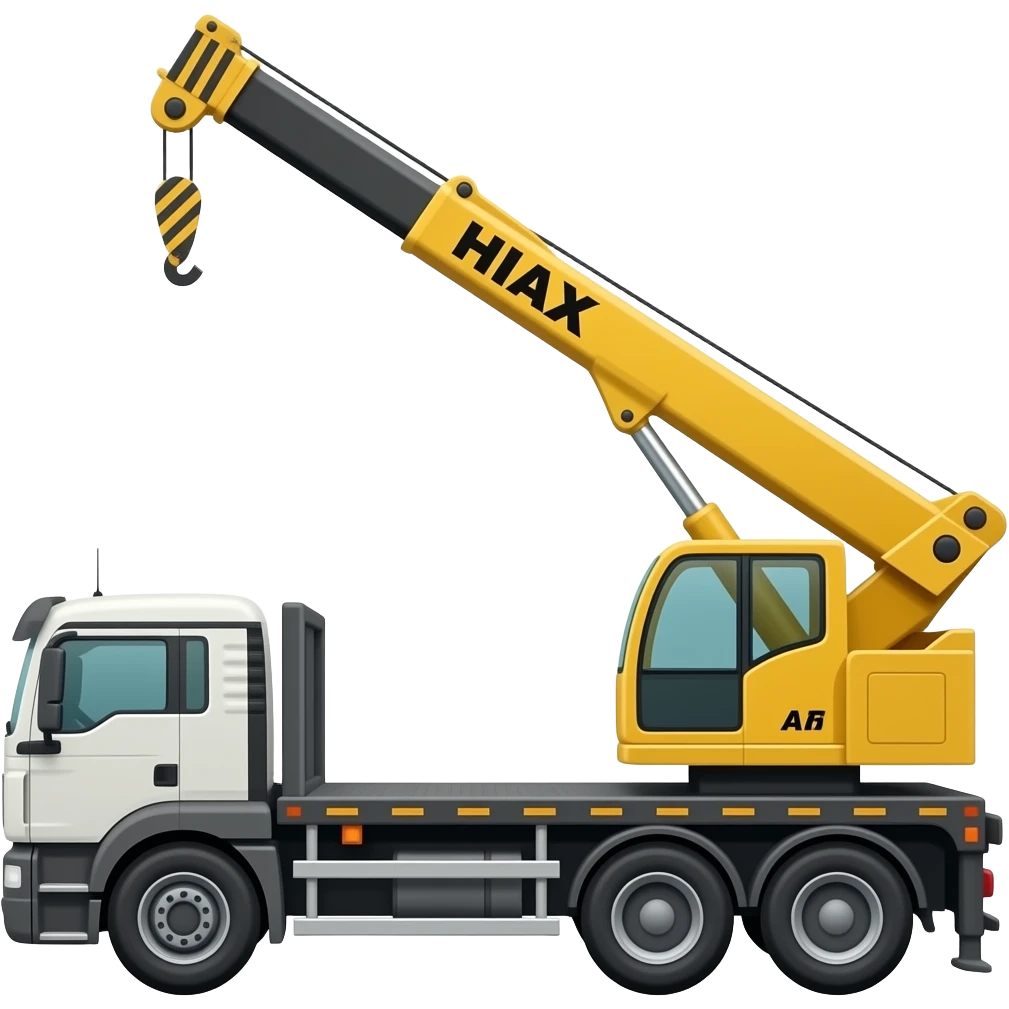CAMION FLATBED avec GRUE HIAB pour livraison emoji