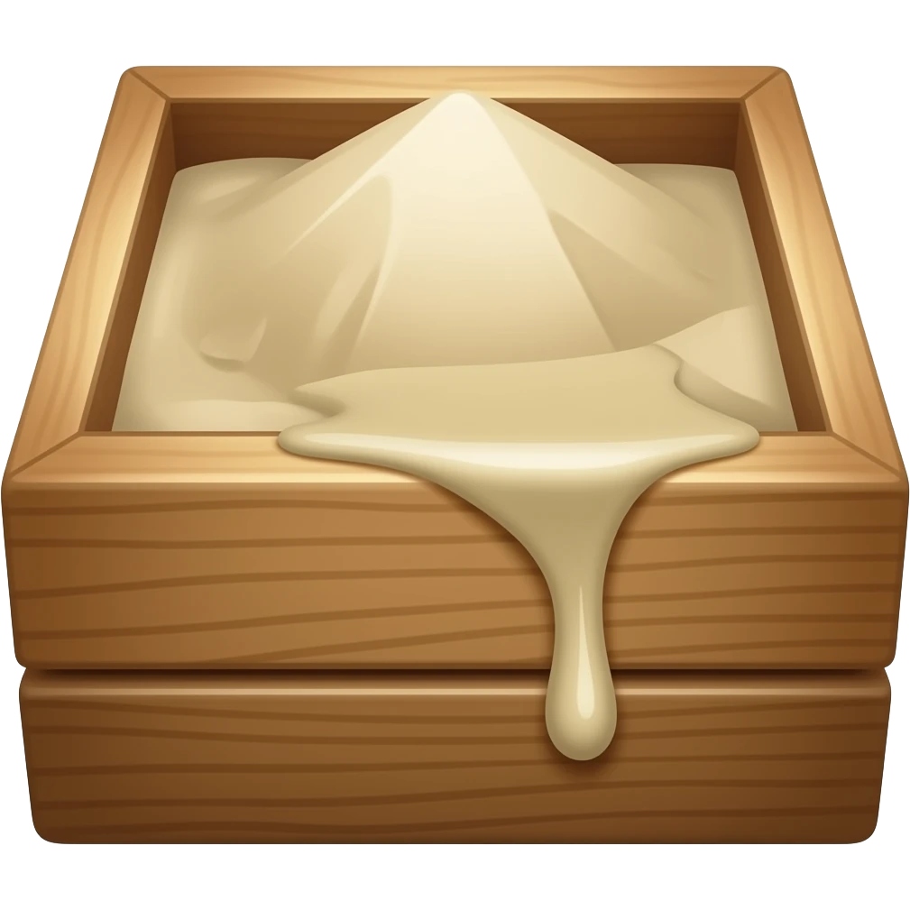 simple wooden box filled with wet sand emoji