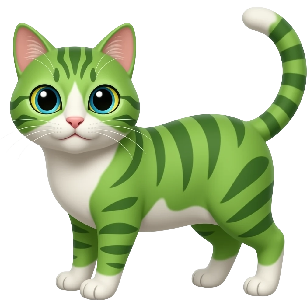 Chat vert animale emoji