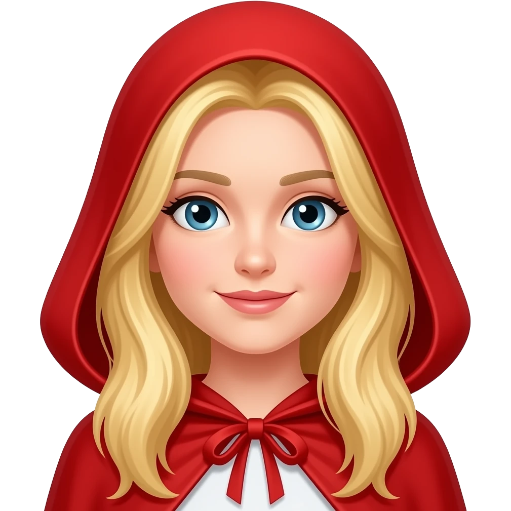 blonde girl red cape emoji