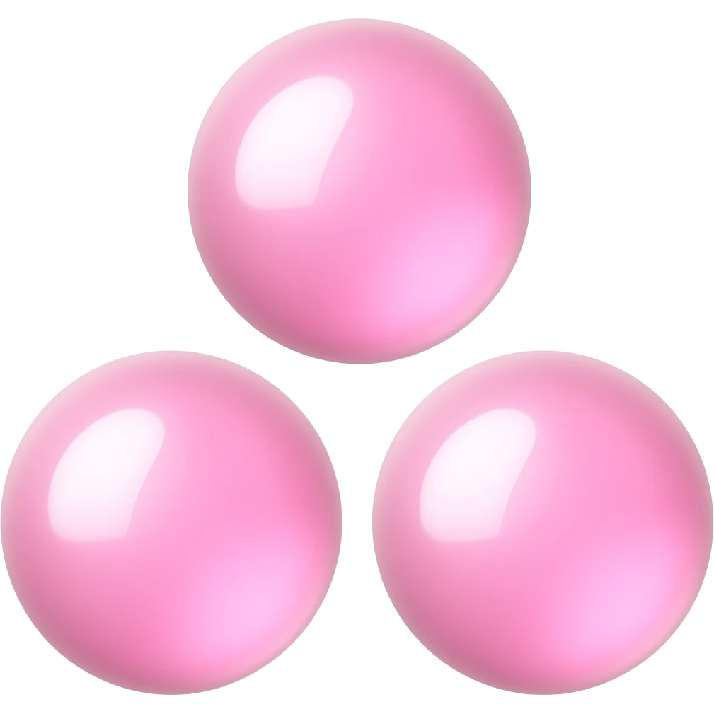Three pink bubbles 3d emoji