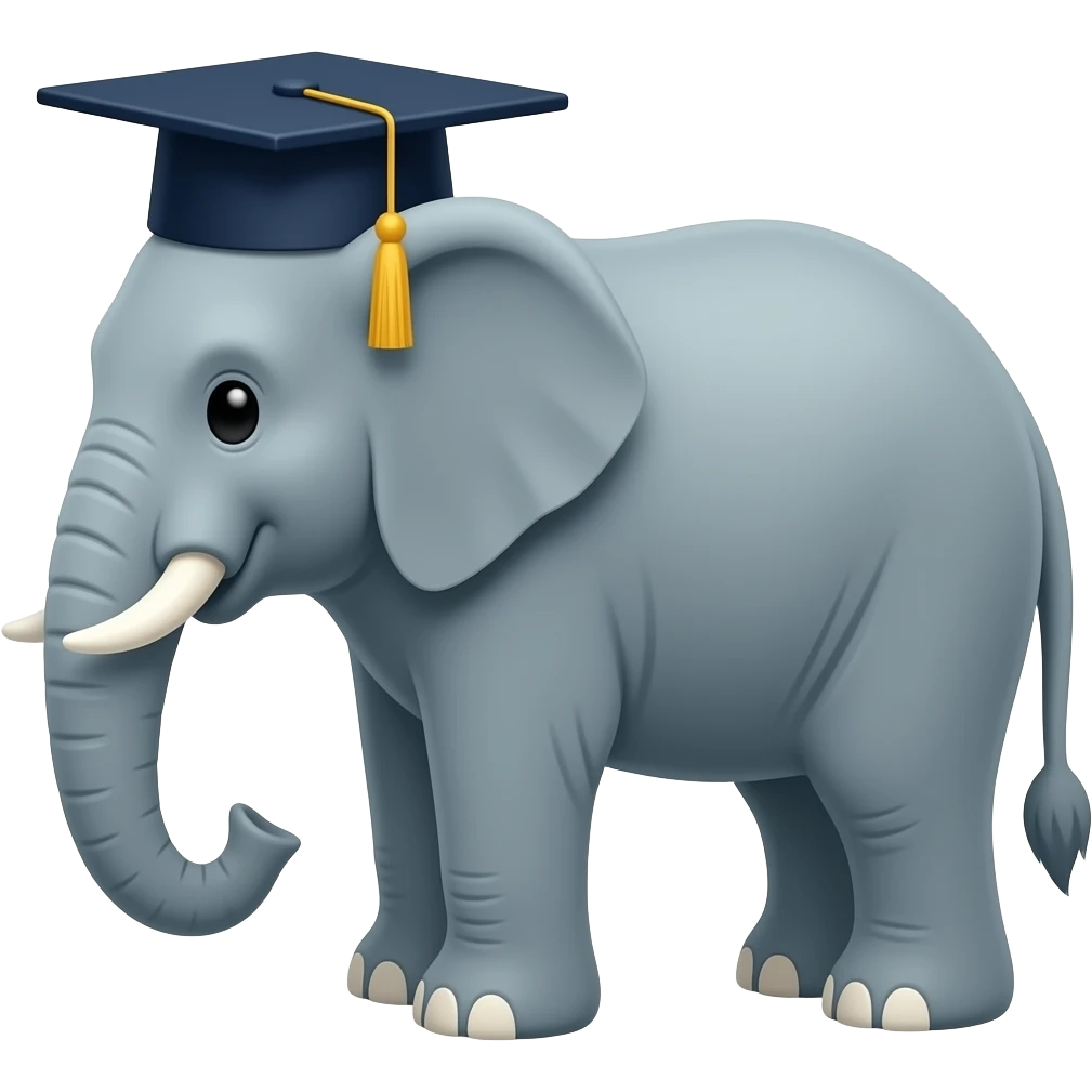 graduated elephant emoji