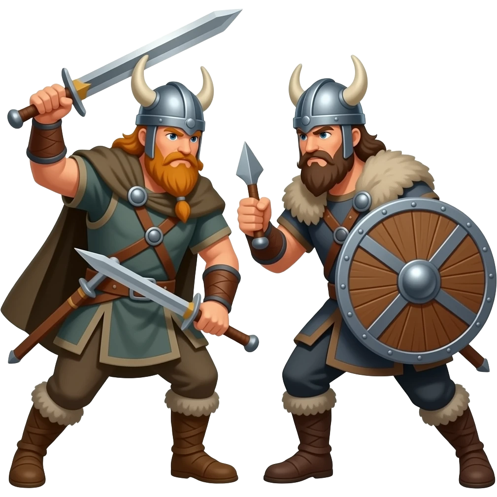 Viking warriors fighting emoji