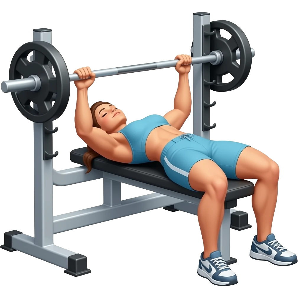 woman 'decline' bench press emoji