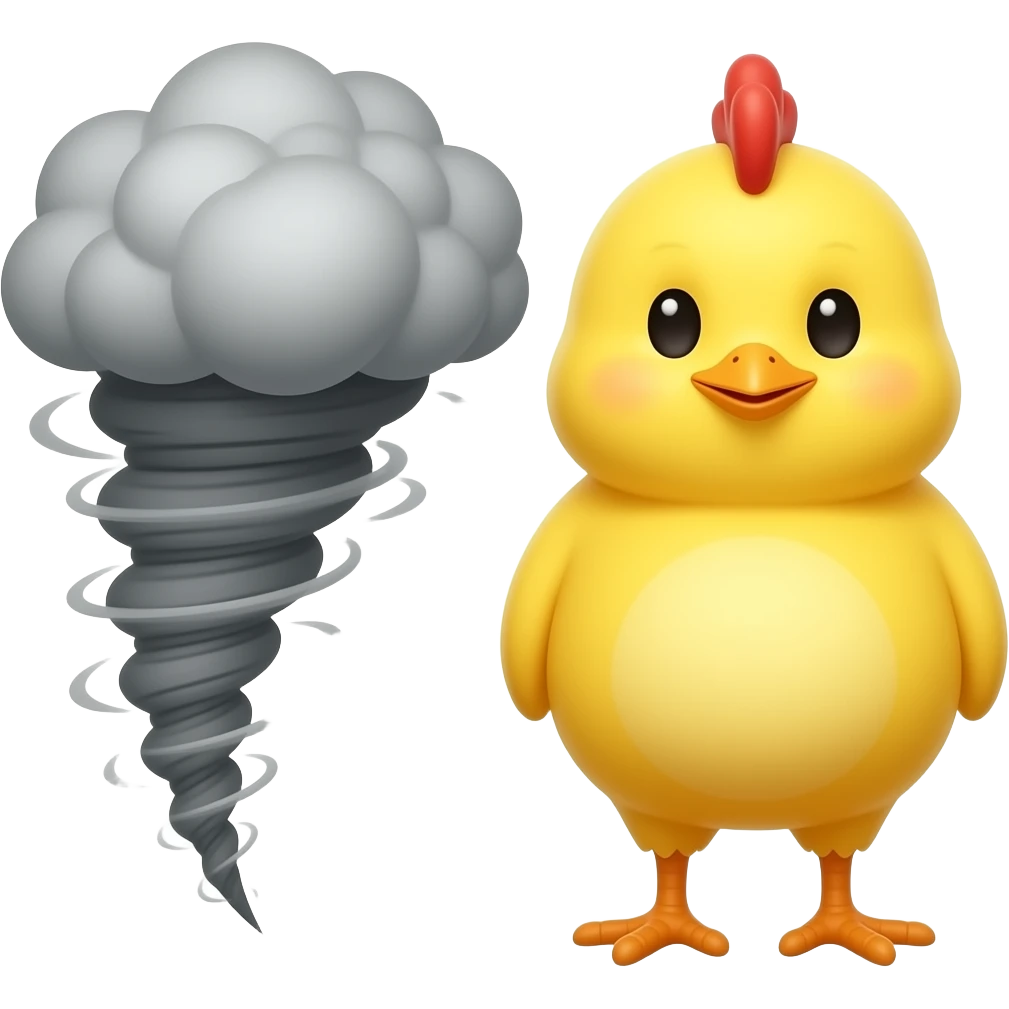 Tornado vs chick emoji