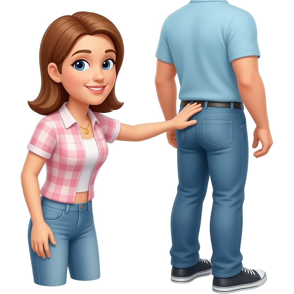 Woman spanking man's bottom emoji