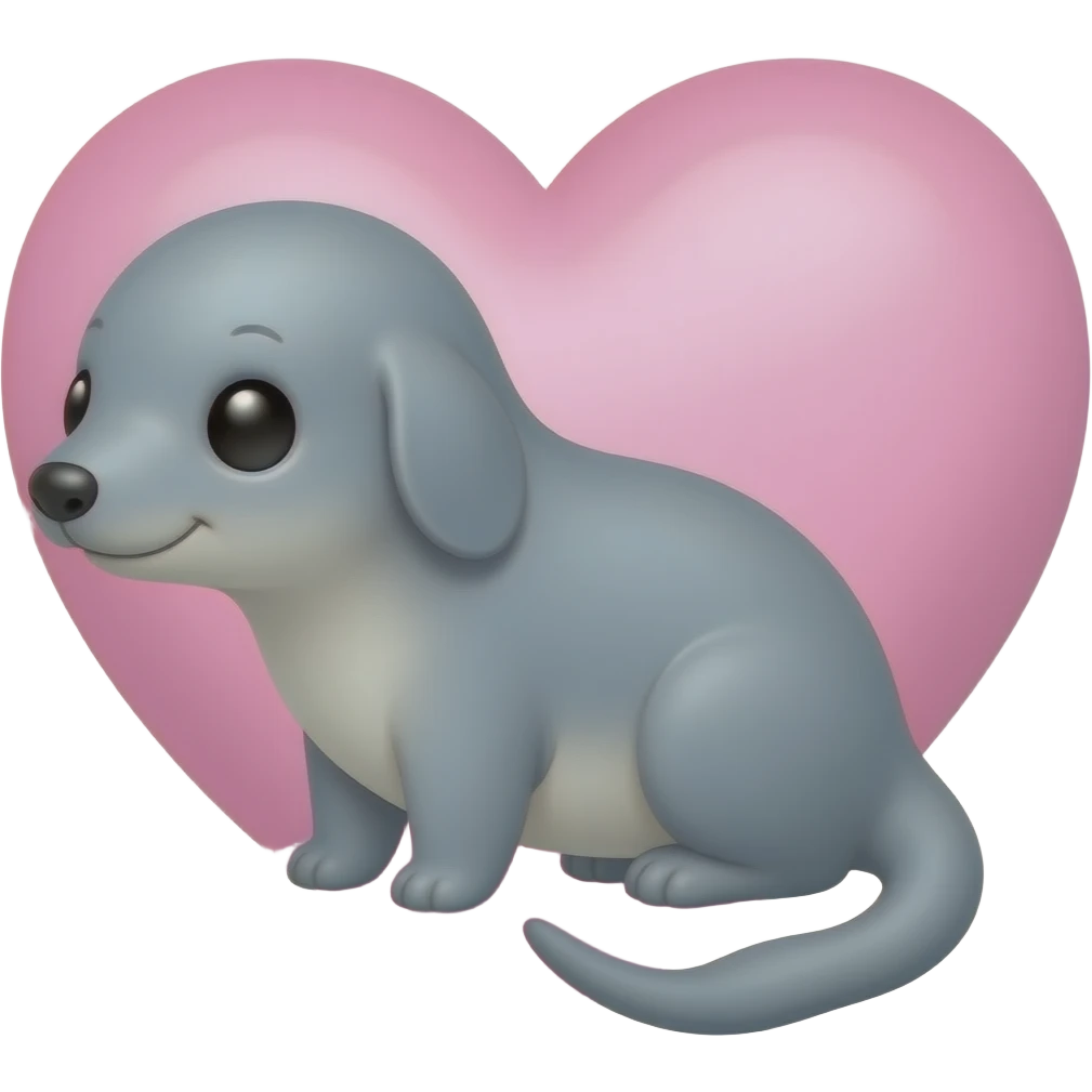 Vaquita más cute con un corazón rosa pastel emoji