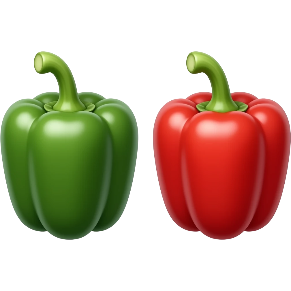 green and red papper emoji