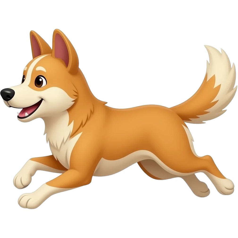 Cartoon dingo running emoji