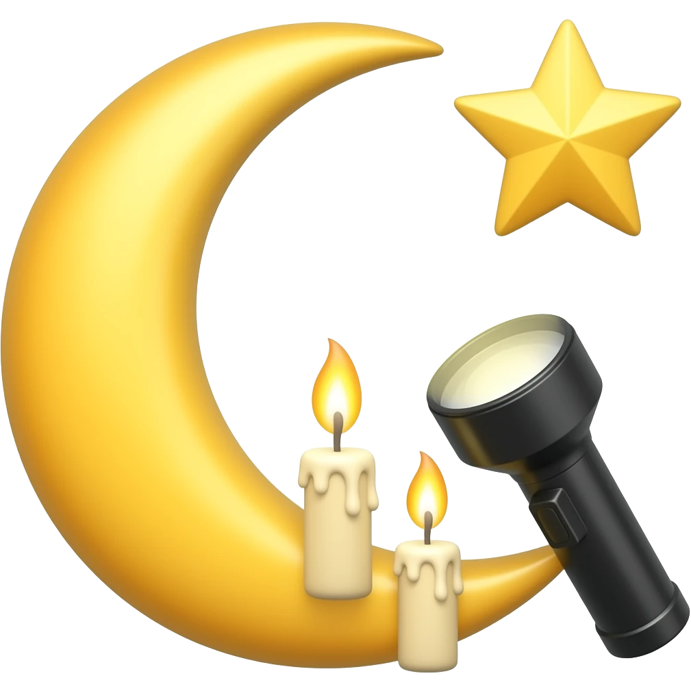 🌜⭐ 🔦 🕯️🕯️🕯️ emoji
