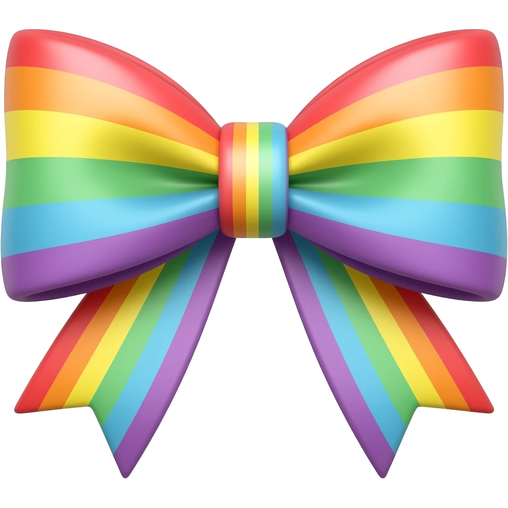 pastel rainbow bow emoji